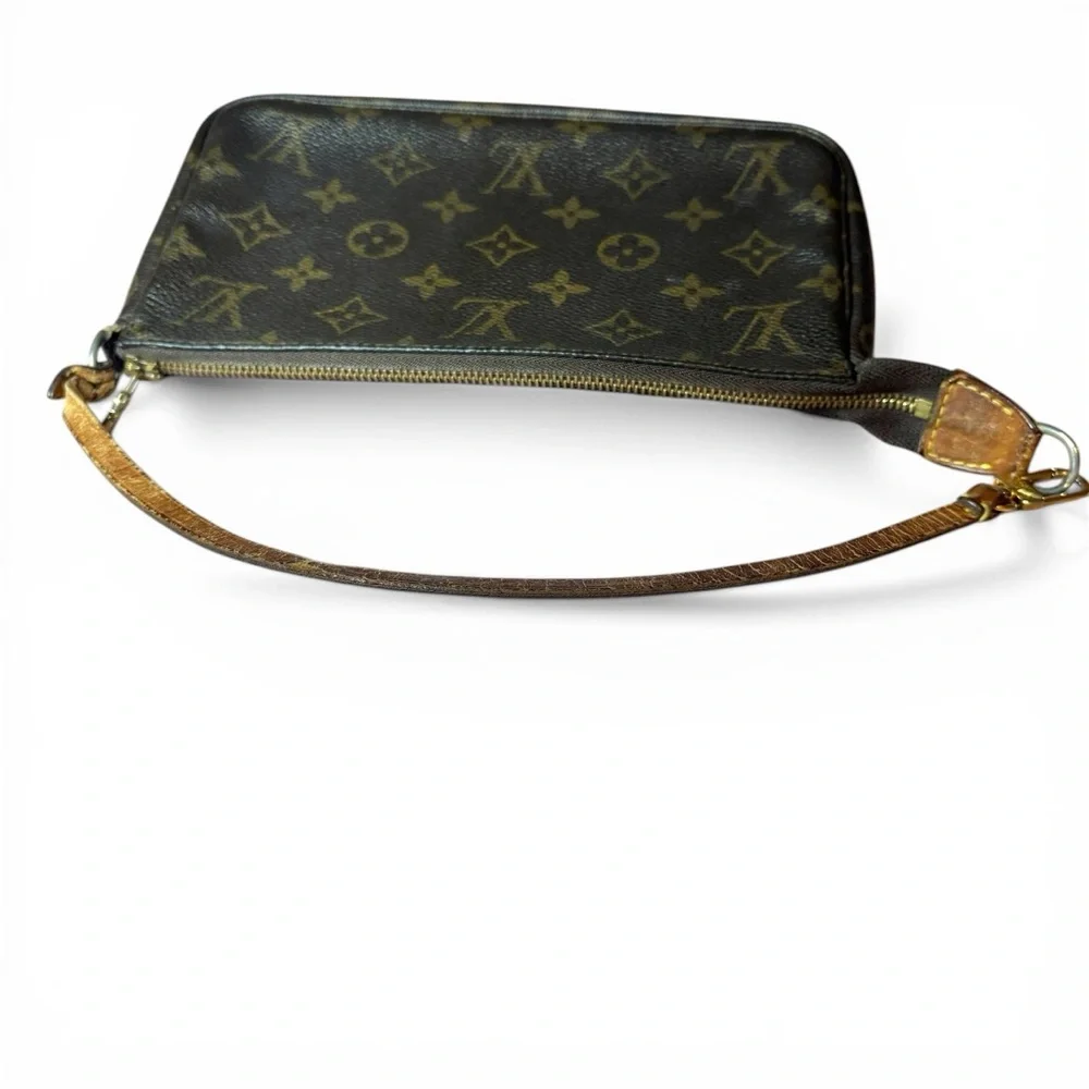 Louis Vuitton Pochette Accessoires Monogram Shoulder Bag Mini Brown Canvas